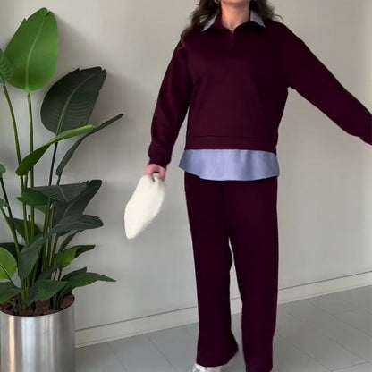 🔥Heiße Angebote🔥Damen-Freizeit-Set: Langarmshirt und Hose, 2-teilig