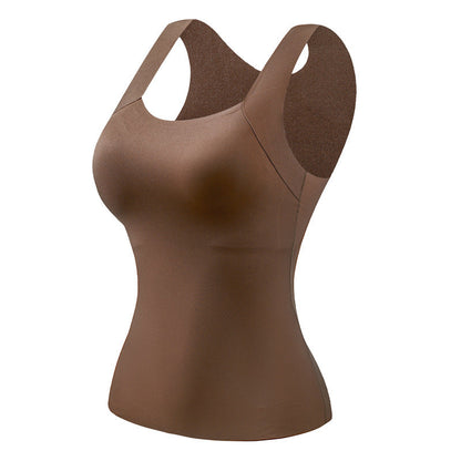 👚50% RABATT!🔥Damen Thermo-Tanktop mit U-Ausschnitt – Integrierter BH, Nahtlos & Perfekt zum Unterziehen🏃‍♀️