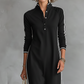 Minimalistisches Kleid mit Knopfleiste und Kontrastbesatz