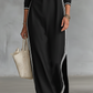 Minimalistisches Kleid mit Knopfleiste und Kontrastbesatz
