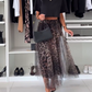 Maxirock mit Leopardenmuster und Lagen-Design