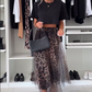 Maxirock mit Leopardenmuster und Lagen-Design