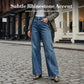 Damen Jeans mit Strassbesatz und weitem Bein