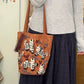 Bestickte Tragetasche aus Canvas mit Zebra-Motiv