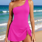 Einteiliger One-Shoulder-Badeanzug mit Rock