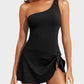 Einteiliger One-Shoulder-Badeanzug mit Rock