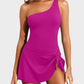 Einteiliger One-Shoulder-Badeanzug mit Rock