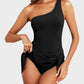 Einteiliger One-Shoulder-Badeanzug mit Rock
