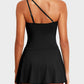 Einteiliger One-Shoulder-Badeanzug mit Rock