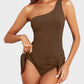 Einteiliger One-Shoulder-Badeanzug mit Rock