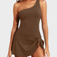 Einteiliger One-Shoulder-Badeanzug mit Rock