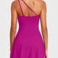 Einteiliger One-Shoulder-Badeanzug mit Rock