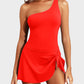 Einteiliger One-Shoulder-Badeanzug mit Rock
