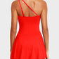Einteiliger One-Shoulder-Badeanzug mit Rock