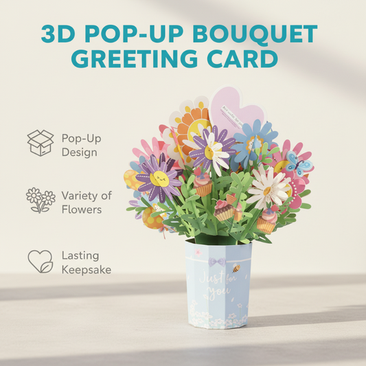 3D-Pop-Up-Blumenstrauß-Grußkarte
