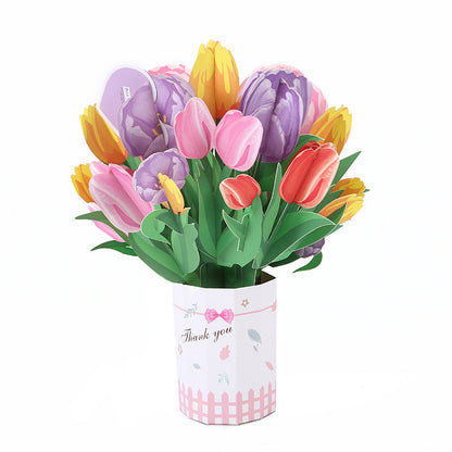 3D-Pop-Up-Blumenstrauß-Grußkarte