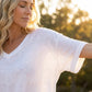 ⏳Begrenzte Zeit 50% Rabatt💥Einfarbiges T-Shirt mit V-Ausschnitt für Damen