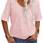⏳Begrenzte Zeit 50% Rabatt💥Einfarbiges T-Shirt mit V-Ausschnitt für Damen
