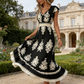 💎60% AUF DAS MAXIKLEID!💎V-Ausschnitt, Barockmuster & Fließender Stoff für Eleganz✨
