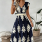 💎60% AUF DAS MAXIKLEID!💎V-Ausschnitt, Barockmuster & Fließender Stoff für Eleganz✨