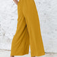 🔥 Damen-Caprihose aus Leinen mit hohem Bund, weitem Bein und elastischem Bund