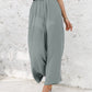 🔥 Damen-Caprihose aus Leinen mit hohem Bund, weitem Bein und elastischem Bund