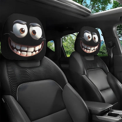 😆 Lustige Cartoon-Kopfstützenbezüge fürs Auto – 2 Stück, 2D, universelle Passform🚗