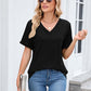 🔥Solange der Vorrat reicht 40 % Rabatt!🎉Damen V-Ausschnitt Kurzarm Freizeit-T-Shirt