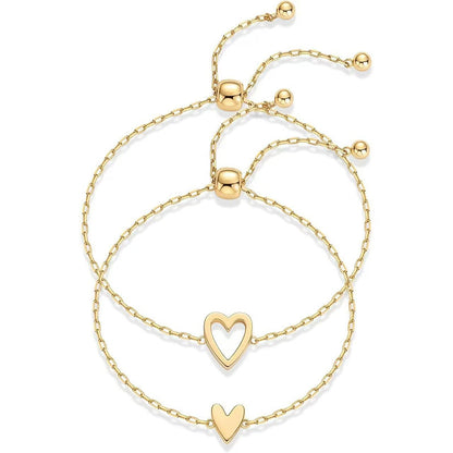 2er Set Armbänder mit passendem Herz-Anhänger