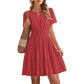 Damen-Minikleid mit kurzen Ärmeln und Stufenrock