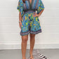 Pflanze Fett Gedruckter Lässiger Kurzer Jumpsuit