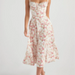 Nakans Blumiges Bustier-Taille-Former Kleid - Kostenloser Versand