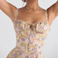 Nakans Blumiges Bustier-Taille-Former Kleid - Kostenloser Versand