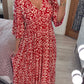 🔥Kostenloser Versand🔥Bohemian Casual Print V-Ausschnitt langes Kleid