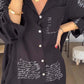 🌸49% RABATT🌸Brief drucken Mode Revers Shirt (Kaufen Sie 2 gratis Versand)